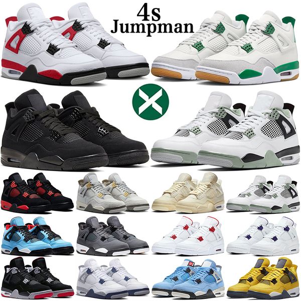 

4 basketball shoes men women jumpman 4s sb pine green seafoam military black cat midnight navy oreo red thunder bred mens trainers outdoor s