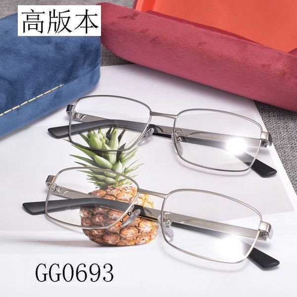 

designer glasses new glasses frame metal rectangular myopia business live flat, White;black