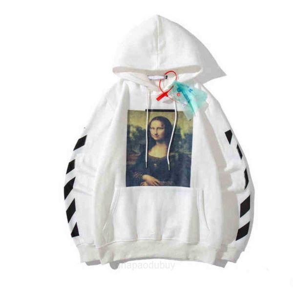 

mens classic loose offs sweatshirts fashion brand hoodie designers luxury pullover back oil paint arrow x men women t shirt ow designer fv3q, Black