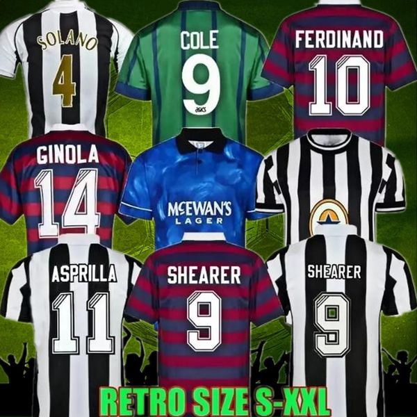 

retro newcastle soccer jerseys 96 97 98 99 nufc shearer retro hamann shearer pinas 1988 93 95 1997 05 06 2000 01 united owen classic footbal, Black;yellow