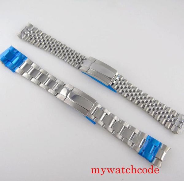 

watch bands no logo oyster jubilee 316l stainless steel 20mm width bracelet folding clasp polished center wristwatch accessories4428913, Black;brown