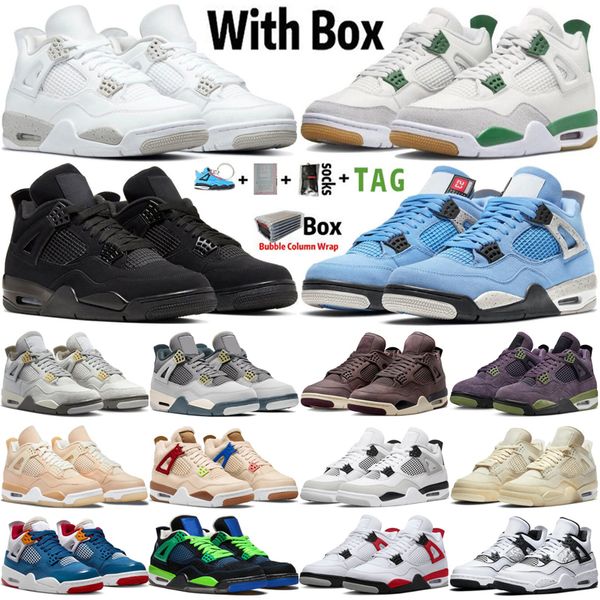 

with box factory_footwear jumpman 4 basketball shoes for men women 4s pine green university blue black cat white oreo red cement sail bred m