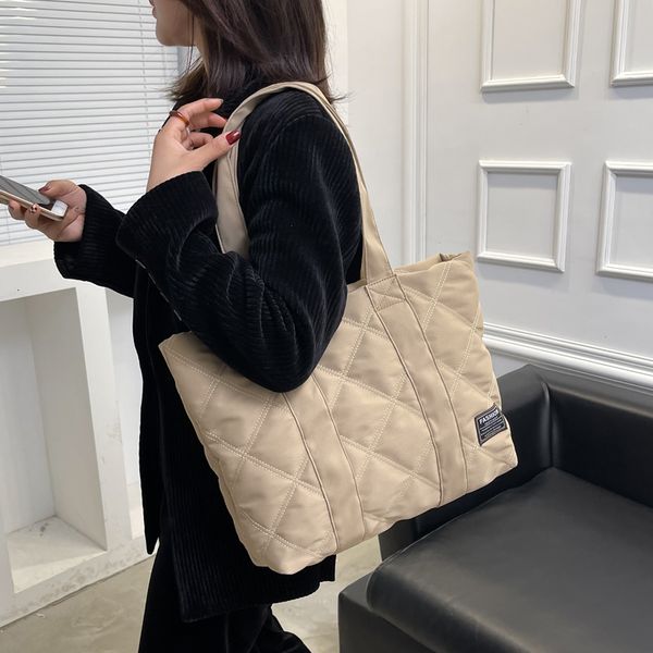 

evening bags canvas shopper shoulder for women soft cotton capacity shopping fashion female single handbag 230329