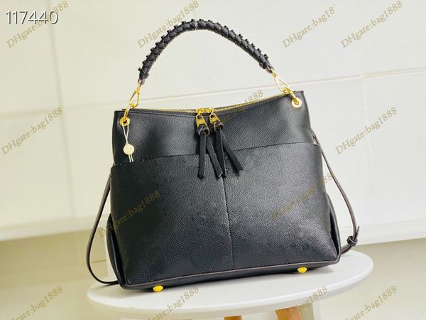 

luxury women's bag designer melie handbag fashion knitted wrist classic full leather embossed tote bag double sided shopping bag single
