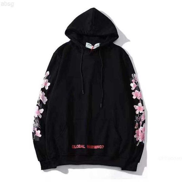 

offs white luxury designer mens womens fashion hoodies pure cotton flower arrow speed bump letter printing hooded sweater street hip tdwo, Black