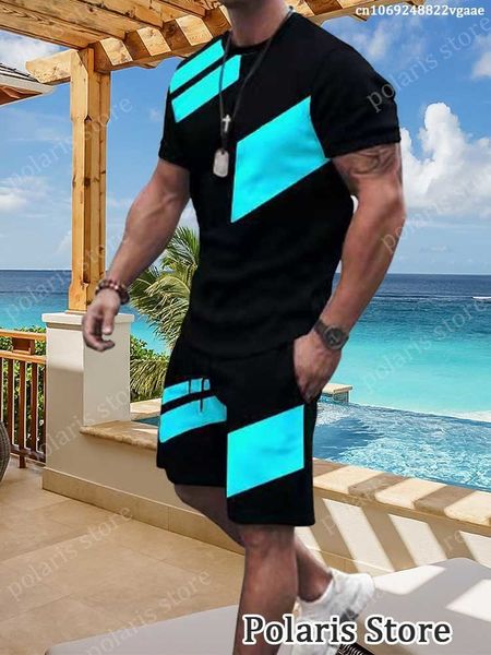 

men's tracksuits summer men solid color tracksuit short sleeve t shirt set 2 piece outfit clothes sportswear oversized beach shorts 230, Gray