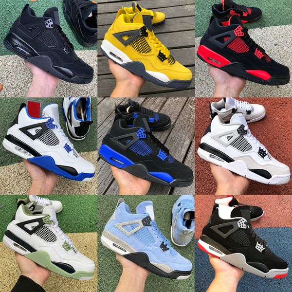 

jumpman 4 retro men basketball shoes black cat sneakers military white infrared university red glacier blue phantoms metallic womens sport t