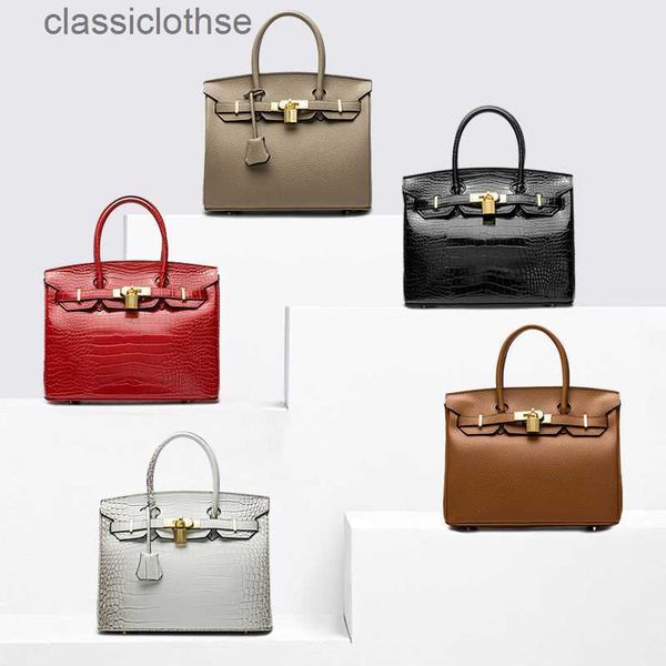 

original edition designer herms briks bags online store 2023 new fashion bag women's litchi alligator handbag guangzhoudmtd