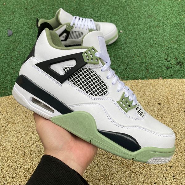 

shoes 4s jumpman 4 seafoam oil green high og designer wmns sport zapatos sneakers excellent aq9129-103