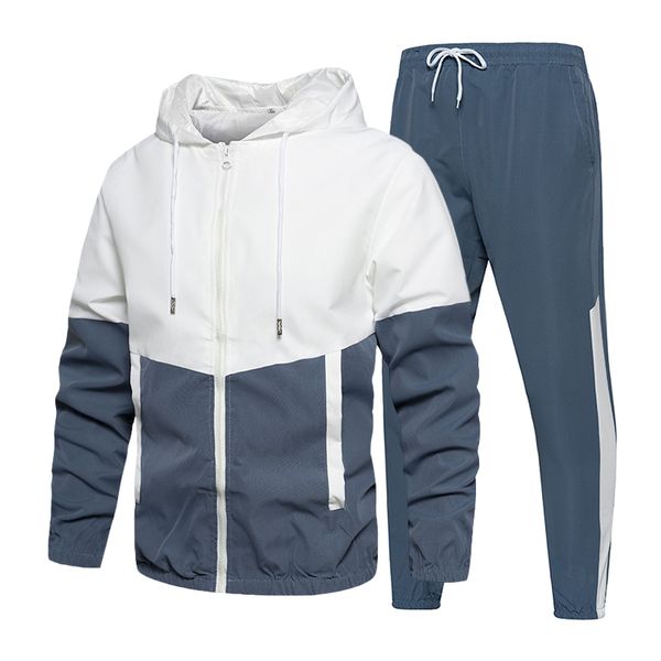 

men's tracksuits men's casual suit autumn men's jogger hoodie sweatshirt jacketpants 2 piece hip-hop running sportswear 23033, Gray