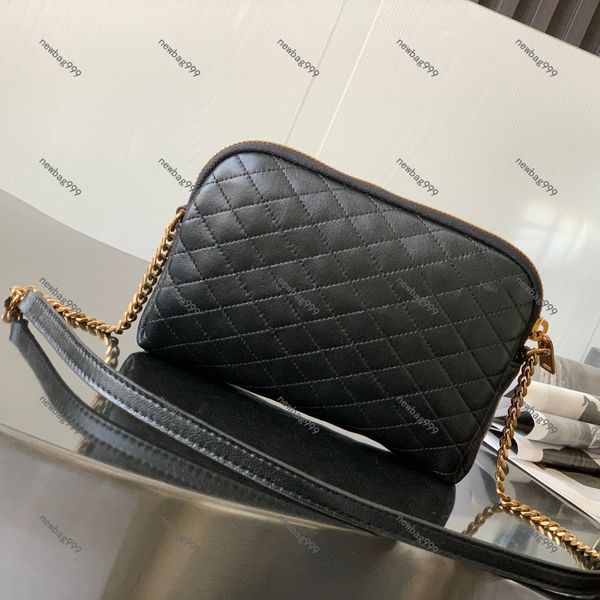 

designer sheepskin quilting shoulder bag classic messenger bag fashion crossbody bag adjustable shoulder strap length bronze metal accessori