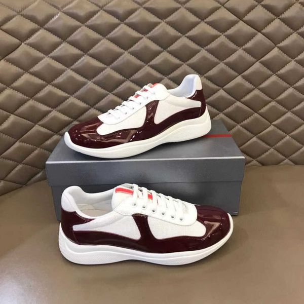 

shoes casual designer man splicing mesh and patent leather 1s light sneakers wholesale price sneaker with original box1 dustbag shopping bag