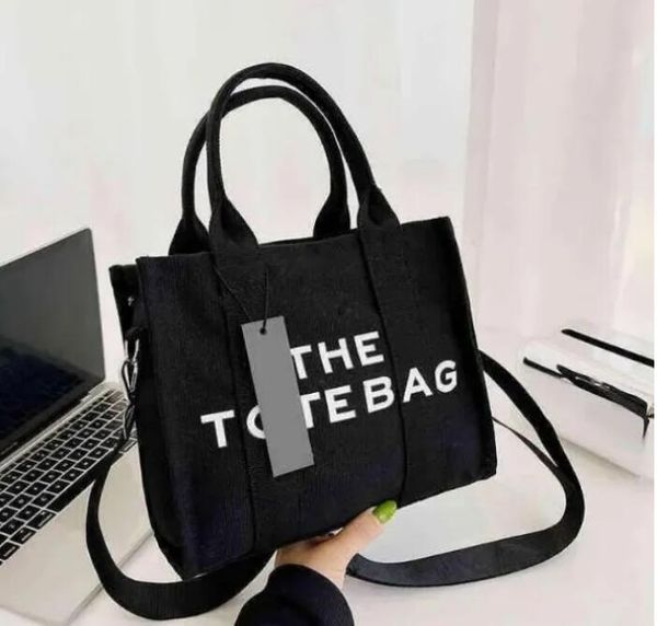 

totes marc tote bag women casual canvas designer bags single shoulder diagonal trend letter leisure fashion handbag, Black;red