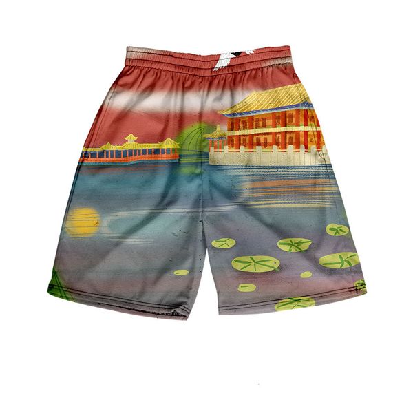 

men s shorts lianshuo summer thin national illustration beach casual digital printing trend elastic waistline men 230330, White;black