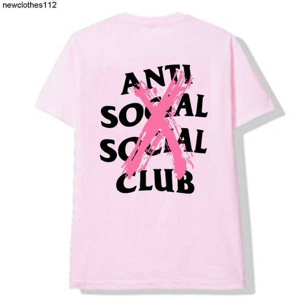 

fashion assc anti social club cross print t-shirt casual designer couple short sleeve, White