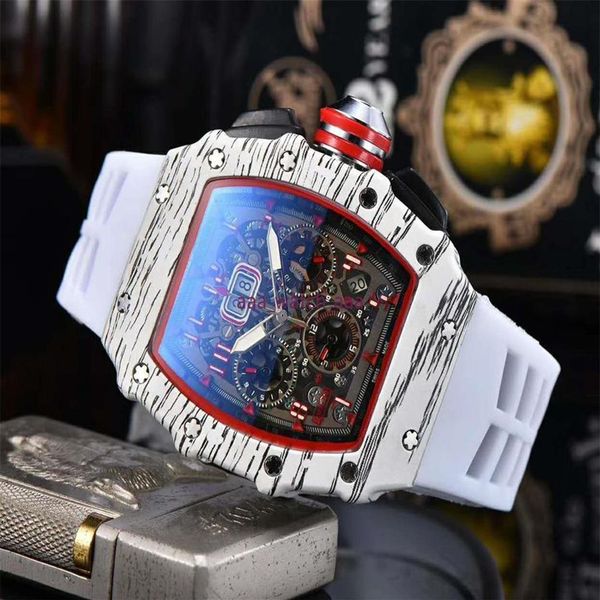 

men fashion watches all dial work chrono stainless steel quartz movement rubber band male sport wristwatch gift clock mon285a, Slivery;brown