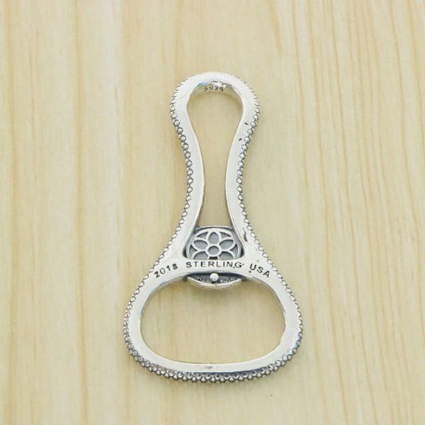 

s925 sterling silver pendant personalized punk style retro hip hop simple bottle opener letter shaped gift for lovers
