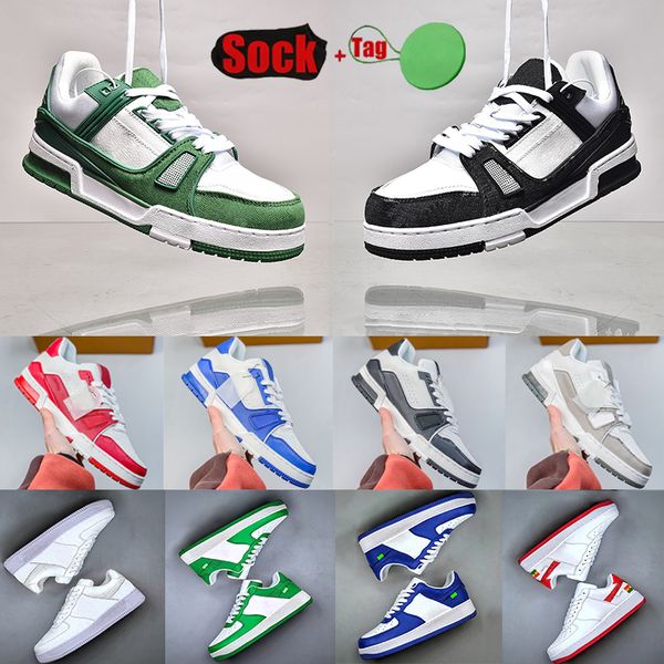 

platform mens womens luxury trainers shoes lvmh designer sneakers leather intage embossed bright white natural green cream burgundy purple c, Black