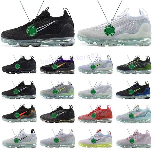 

running shoes trainer sneakers black white knit summit game royal obsidian metallic silver neon volt light bone 2022 maxs fk fly for men siz