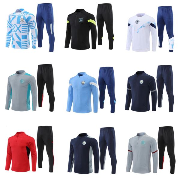 

2022 2023 man city training suit tracksuit men kids 21/22/23 long sleeve man sportswear football 2021 2022 girls survatment foot chandal, Black