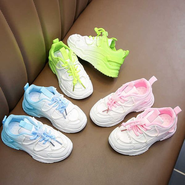 

athletic outdoor children sneakers colorful four season pu leather trendy kids casual shoes running sporty 26-36 breathable boys girls train, Black