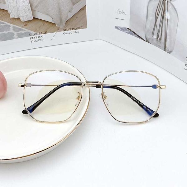 

designer glasses s23016 famous stars same style irregular metal frame concave flat mirror fashion large men's and women's, White;black