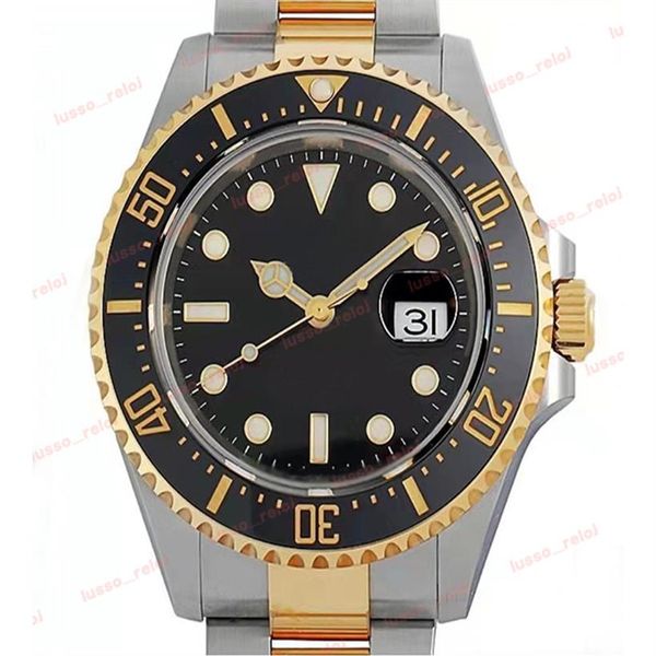 

mens watch men ceramic bezel sapphire cystal glide clasp gold stainless steel automatic mechanical movement watch watches wristwat293t, Slivery;brown