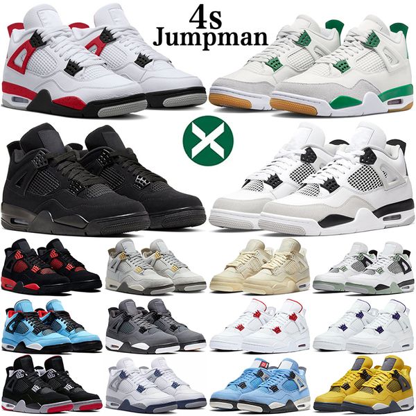 

shoes 4 retro men women jumpman 4s pine green seafoam military black cat midnight navy pn dust oreo red thunder bred mens trainers outdoor w