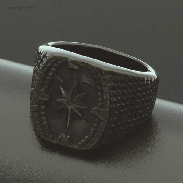 

crow titanium steel jewelry new selling personality compass ring b8x6, Silver