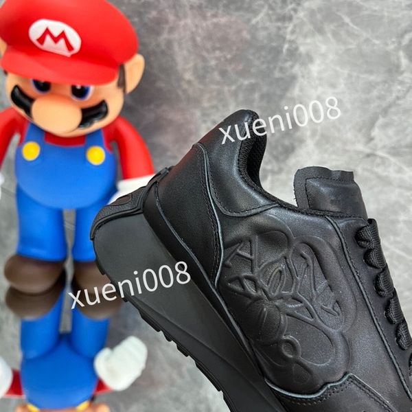 

2023casual shoes calfskin banded sneaker white black blue grey designer sneaker trainers low fashion mens women sneakers, Red;white