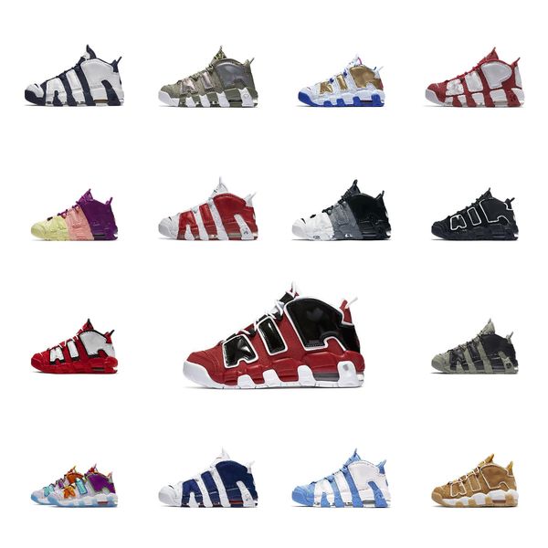 

more uptempos scottie pippen high og basketball shoes women mens trainers sports black white varsity red gum unc bulls hoops pack lucky char