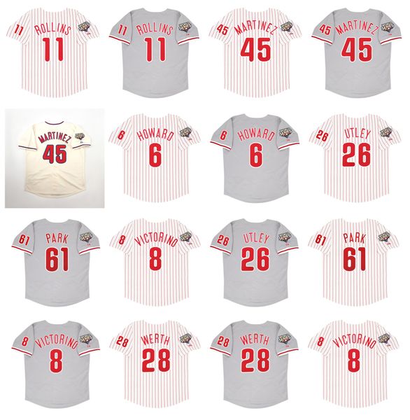 

jimmy rollins phillies baseball jersey philadelphia 2009 world series chase utley chan ho park pedro martinez jayson werth size s-5xl, Blue;black
