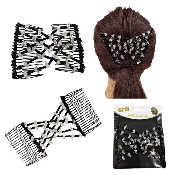 

magic hairpin cr66 fashion versatile comb beaded styling discharger, Golden;silver