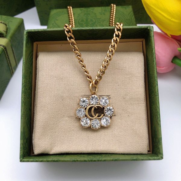 

designer letter double g logo pendant necklaces luxury women fashion jewelry metal ggity crystal pearl men hip hop style heavy metal pendant, Silver