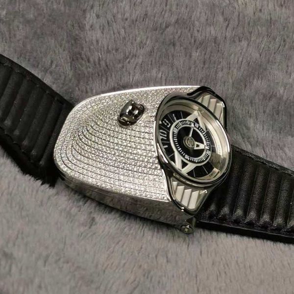 

milles watch barrel shaped watch men's full sky star large dial light luxury atmosphere fashion cool waterproof fully automatic belt me, Slivery;golden