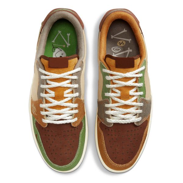 

zion williamson voodoo basketball shoes 1 1s low sneaker flax muslin fauna brown oil green sesame moon fossil dz7292-200 men women trainers