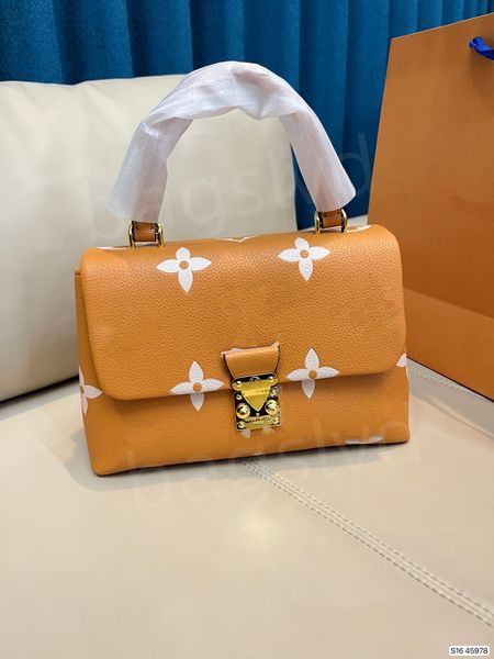 

luxury tote bags designer bag messenger bag women shoulder bag fashion handbag embossed l letter crossbody bag flap bags orange cross body p