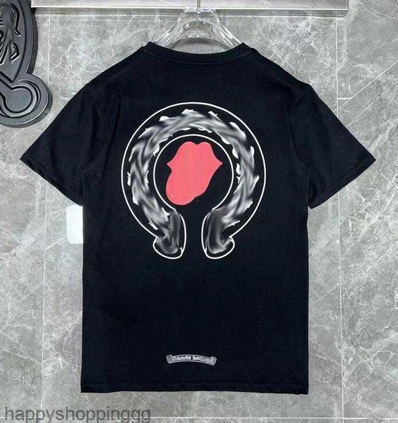 

summer mens classic t shirts brand t-shirts ch white short sweater casual embossed letter horseshoe sanskrit cross pattern designers tees me, White;black