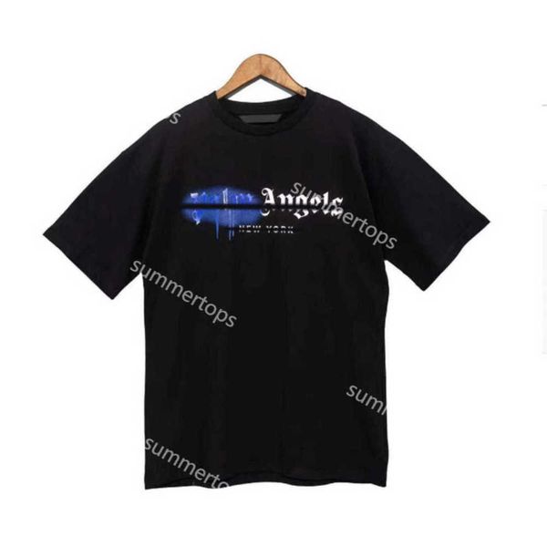 

men's t-shirts palm designer angels t-shirts dissolve graffiti spray summer cotton short sleeve tee luxury mens shirts t1103, White;black