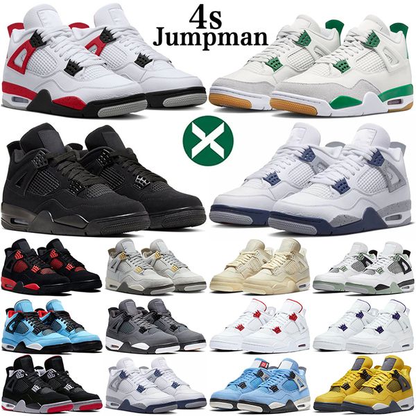 

4 casual shoes men women jumpman 4s pine green military black cat midnight navy pn dust oreo red thunder bred mens trainers outdoor womens s