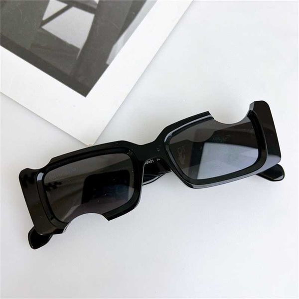 

designer glasses notched plate small frame white special-shaped sunglasses ins net red star same, White;black