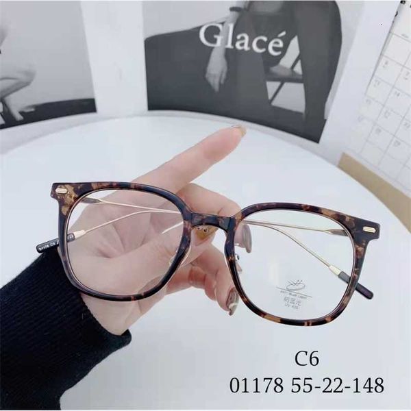 

designer glasses anti blue light glasses 2023 new tr90 eye frame fashion same metal lens legs can be equipped with myopia, White;black