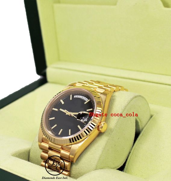 

new factory version counter quality watch 18k yellow gold black motif dial cal. 3255 movement automatic eta diving swimming mens watches wit, Slivery;brown