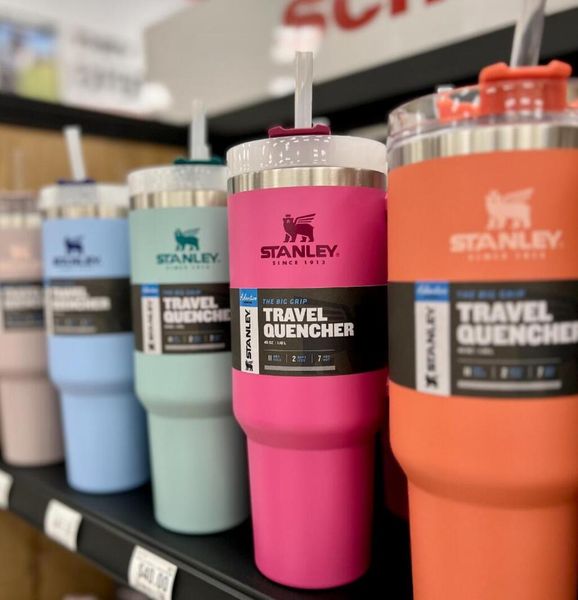 

ready to ship stanley logo 40oz h2.0 tumblers stainless steel travel cup thermal insulated 40 oz tumbler with handle and lid new 40oz large