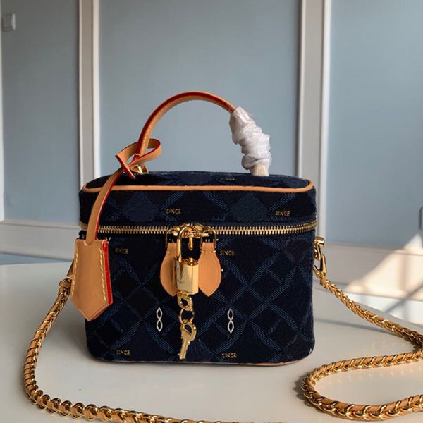 

10a l bag luxury cosmetic bag designer crossbody bag m46165 vanity genuine handbag 19cm high imitation chain bag zl060