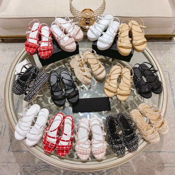 

women platform sandal chan c high heel sandals thick soled light rope woven fishermans shoes luxury womens designer wedge dress shoes slippe, Black