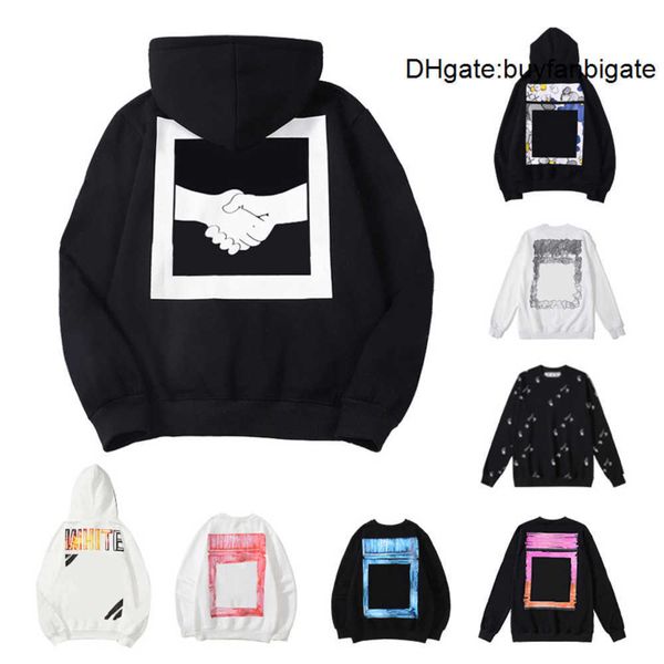 

offs white mens hoodies hip hop men streetwear letter hoodie man s womens designers hooded skateboards hoody high street pullover sweatshirt, Black