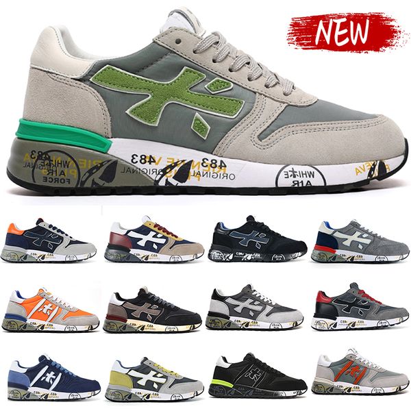 

fashion italy premiata running shoes men mick lander suede sneaker sport trainers steven genuine training shoe leather women mens designer o