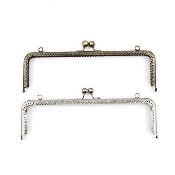 

bag parts accessories 25.5cm big square metal frame for purse handle clutch handbag making clasp lock s hardware 230330, Black