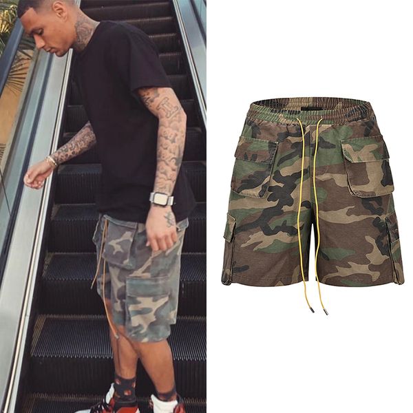 

men's shorts vintage camouflage cargo mens threedimensional tailoring pocket army hip hop streetwear allmatch casual 230330, White;black